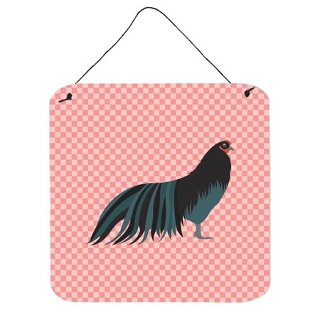 MICASA Sumatra Chicken Pink Check Wall or Door Hanging Prints6 x 6 in. MI229763